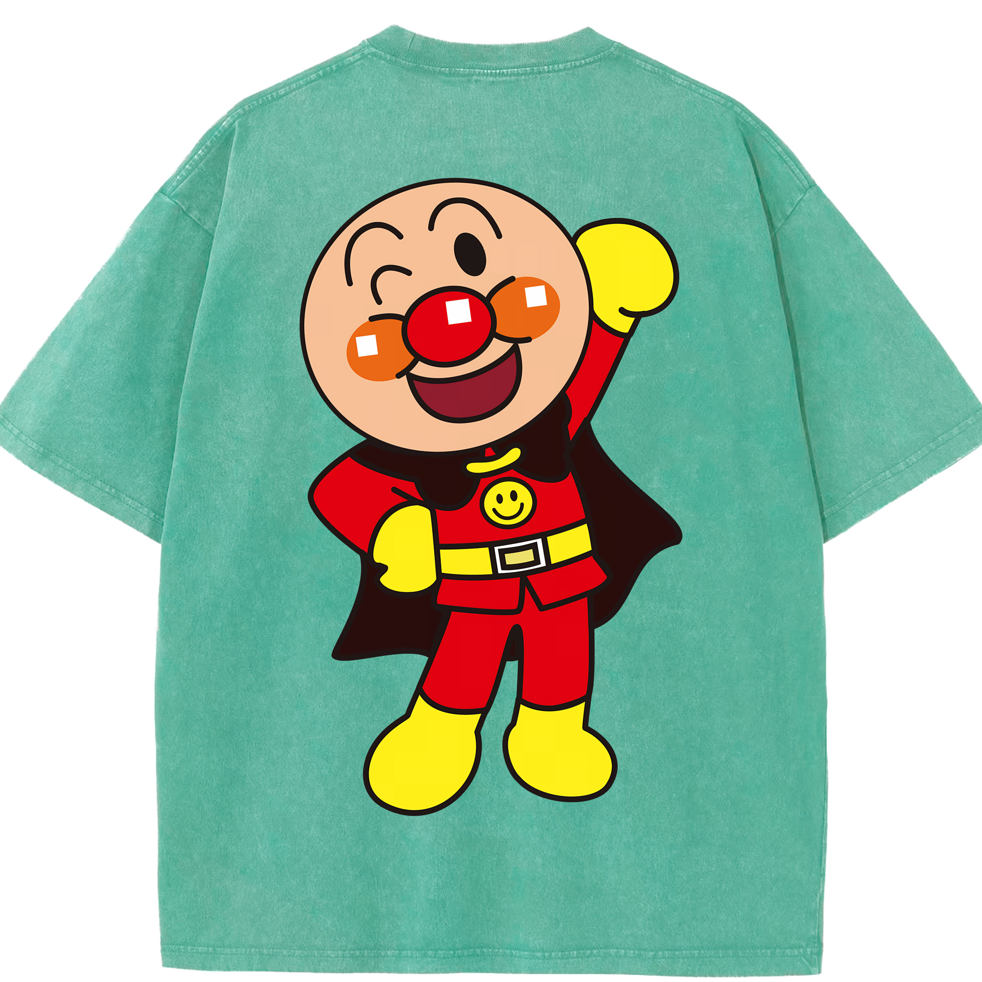 （画像用） アンパンマン Anpanman 綿100% ヴィンテージ風 半袖Tシャツ（背面プリント）